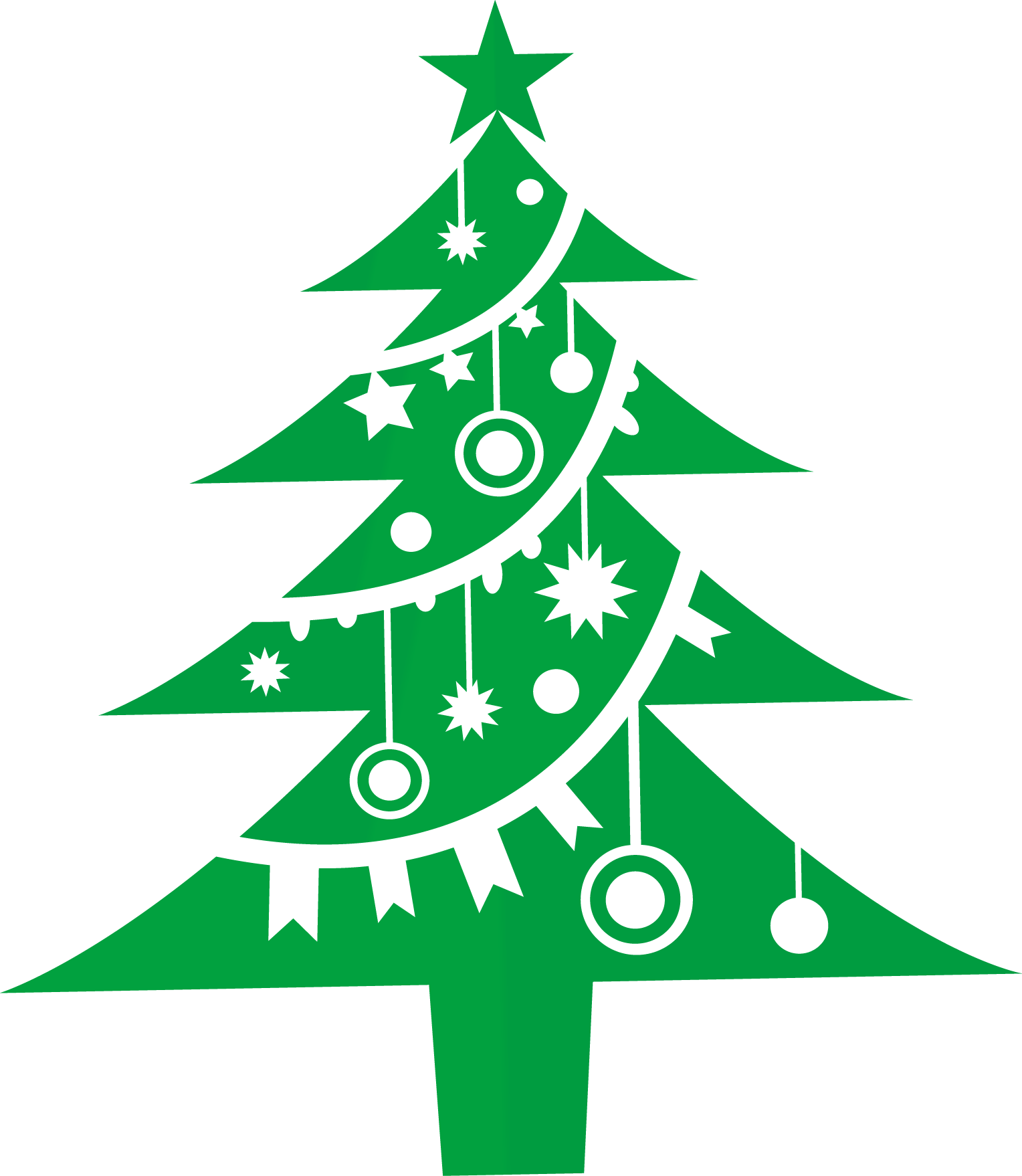 Flat Tree Claus Ornament Santa Christmas Clipart