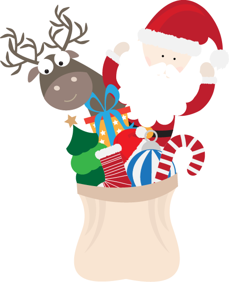 Gift Pattern Claus Cartoon Reindeer Santa Christmas Clipart