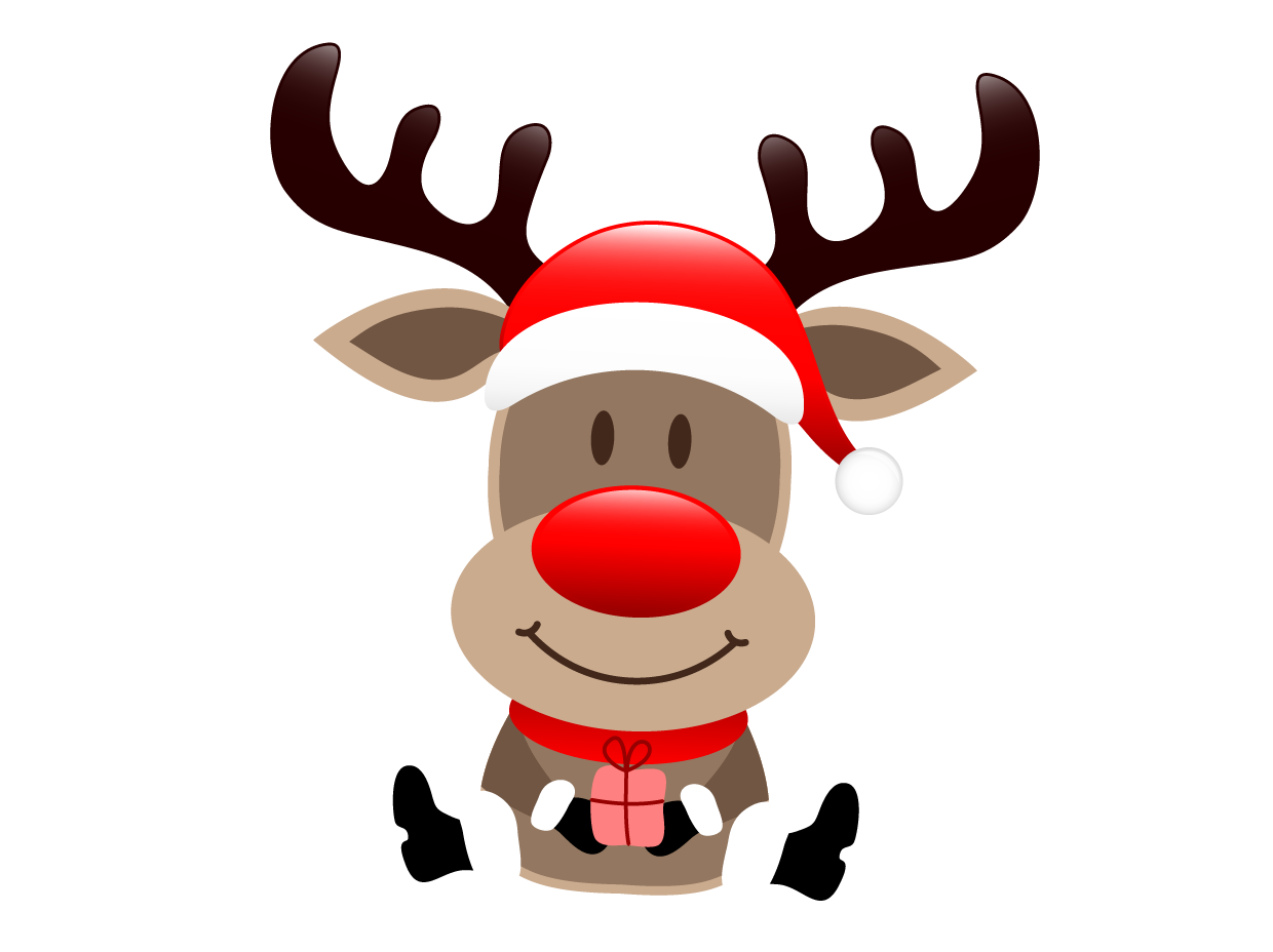 Rudolph Cartoon Reindeer Vector Santa Claus'S Christmas Clipart