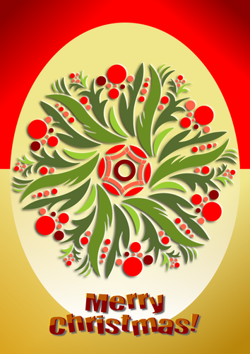 "Merry Christmas" Poster With Christmas Flowers Clipart