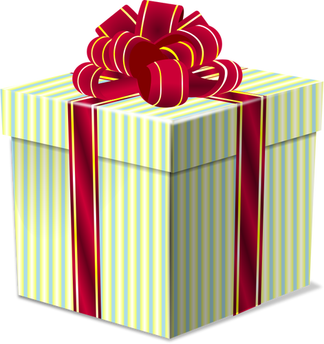 Gift Box With A Bow On Top Clipart