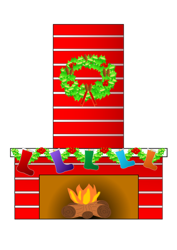 Christmas Fireplace Clipart