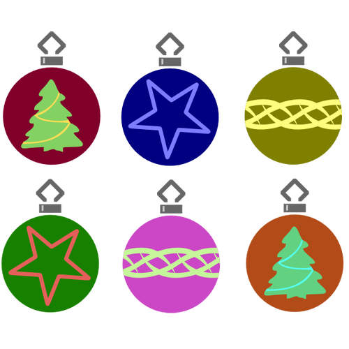 Christmas Tree Bauble Set Clipart