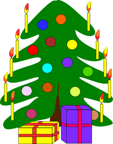 Simple Decorated Christmas Tree Clipart