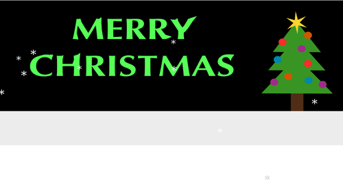 Merry Christmas Banner With Christmas Tree Clipart