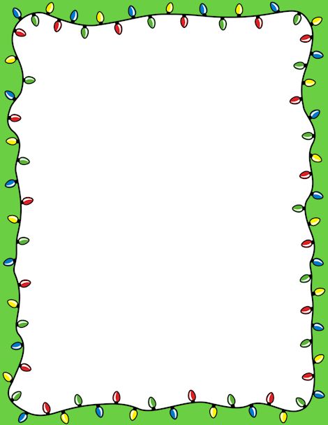 A Page Border Featuring Christmas Lights Downloads Clipart