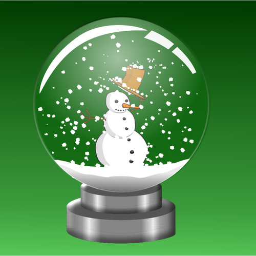 Snowman In Crystal Ball Clipart