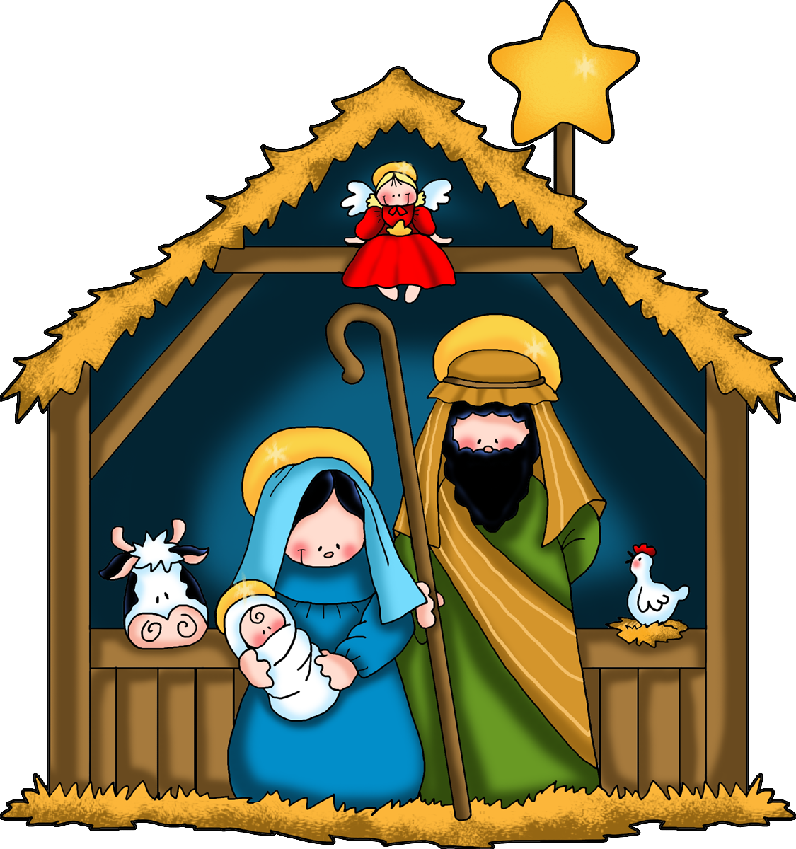 Nativity Black And White Free Download Clipart