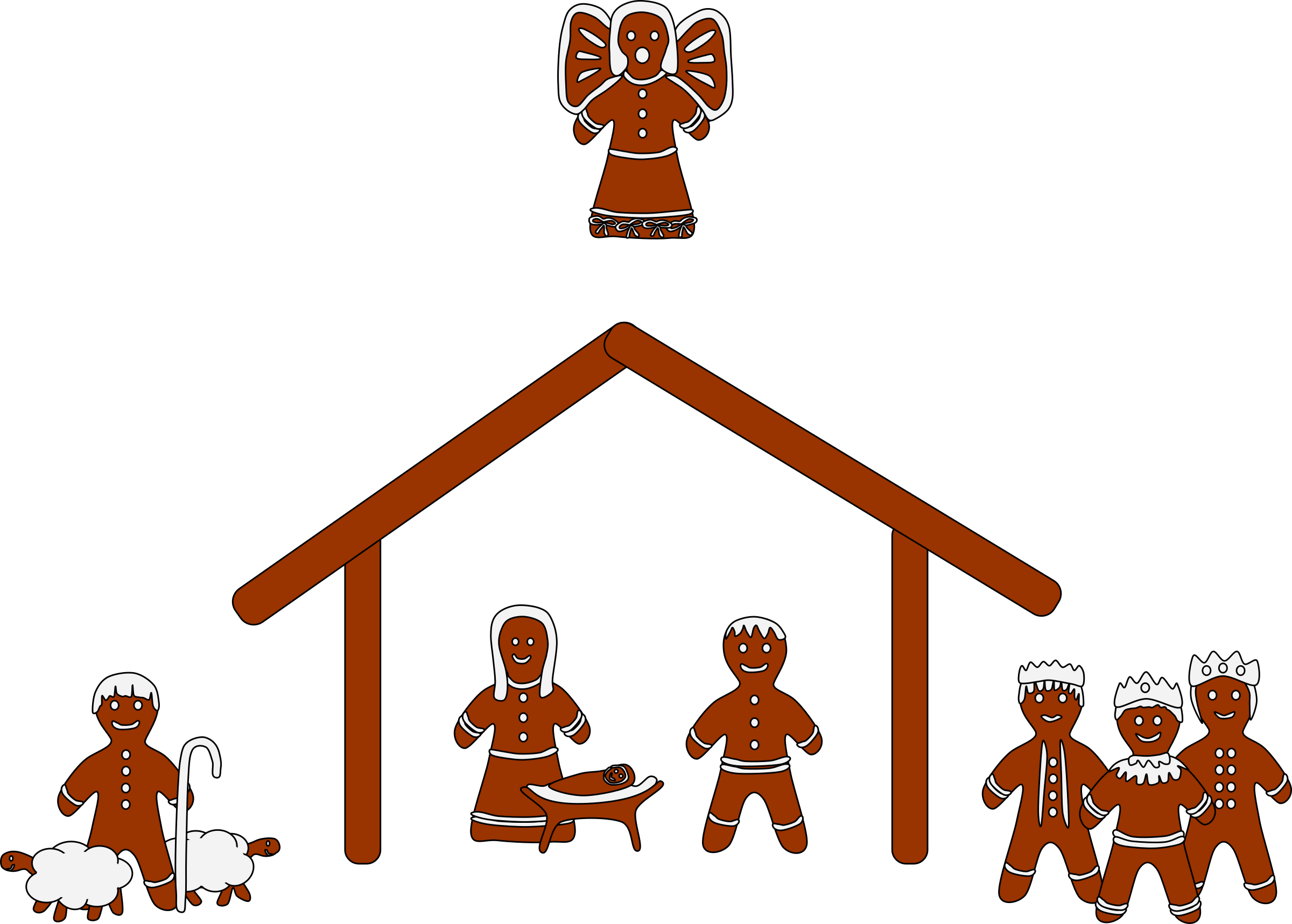 Clipart Gingerbread Nativity Png Image Clipart