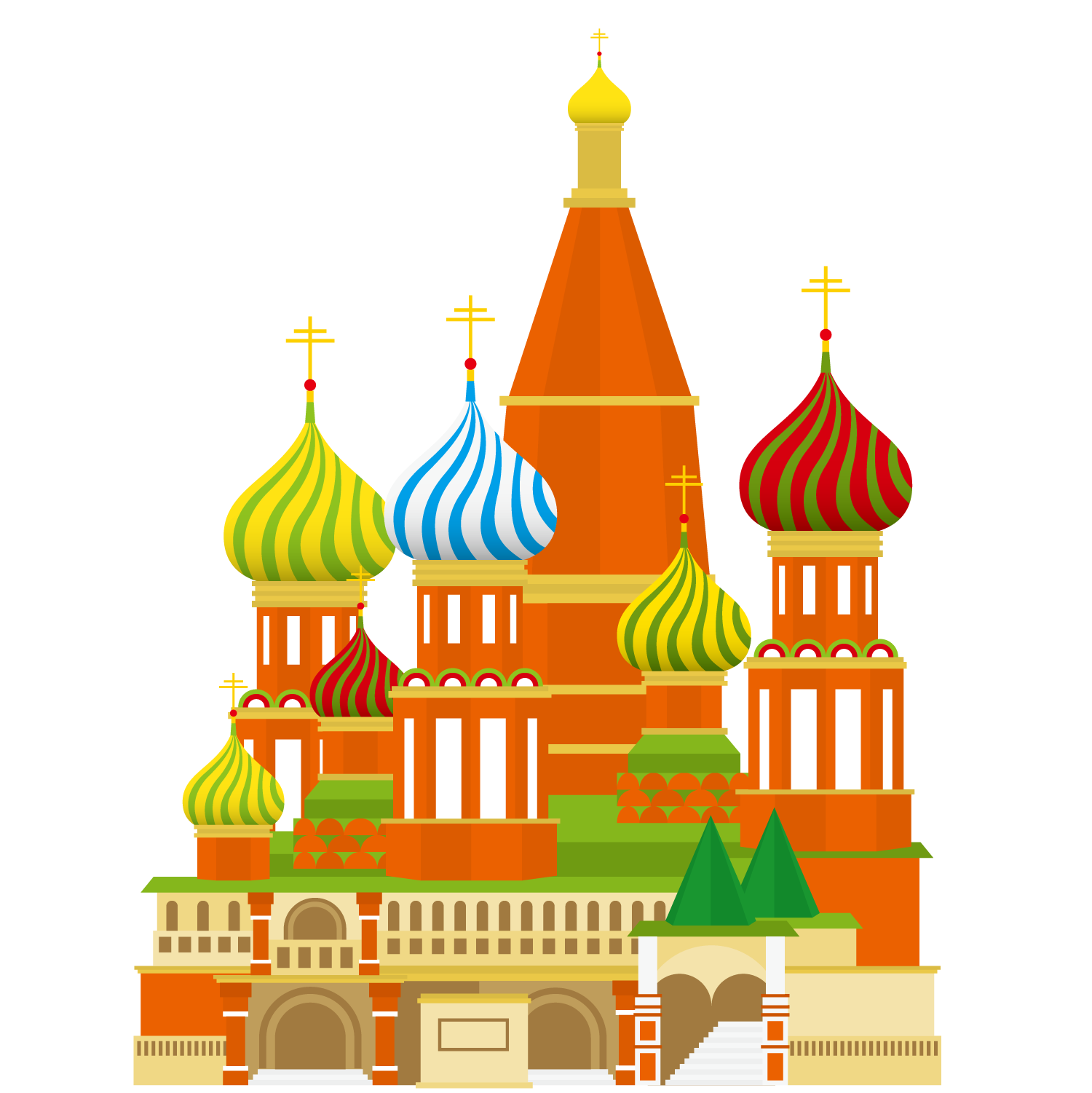 Square Basil'S Spasskaya Moscow Mosque Rome Saint Clipart