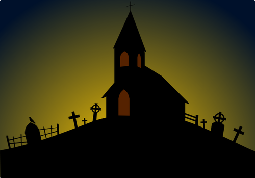 Of Church On The Hill Clipart