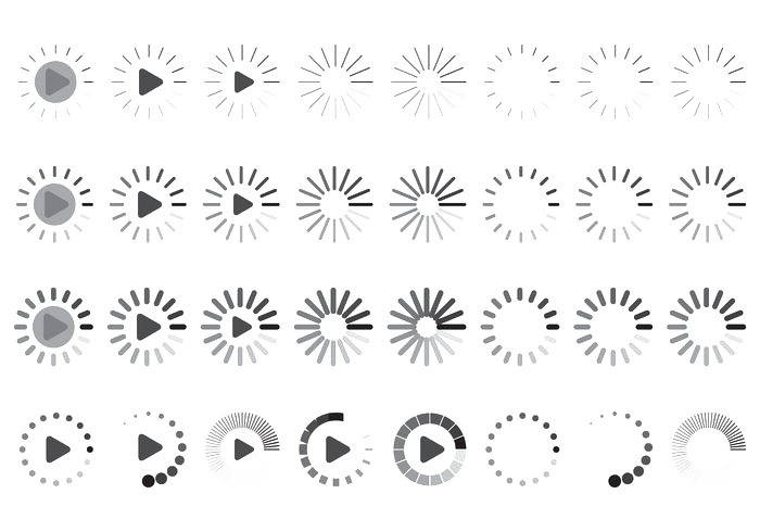 Styles Different Loading Of Button Play Euclidean Clipart
