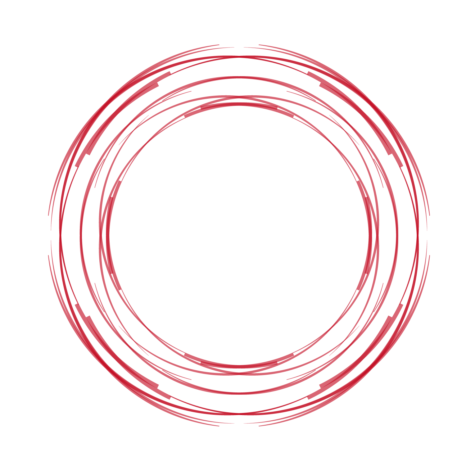 Hollow Circle Vector Red Hand-Painted Free Transparent Image HQ Clipart