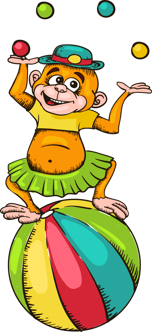 Monkey Circus Cartoon Icon Free Download Image Clipart