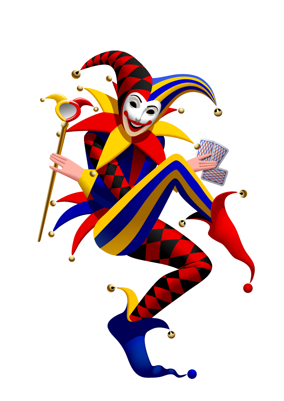 Download Clipart Icon - Funny Spades Clown Joker Vector Suit Playing.