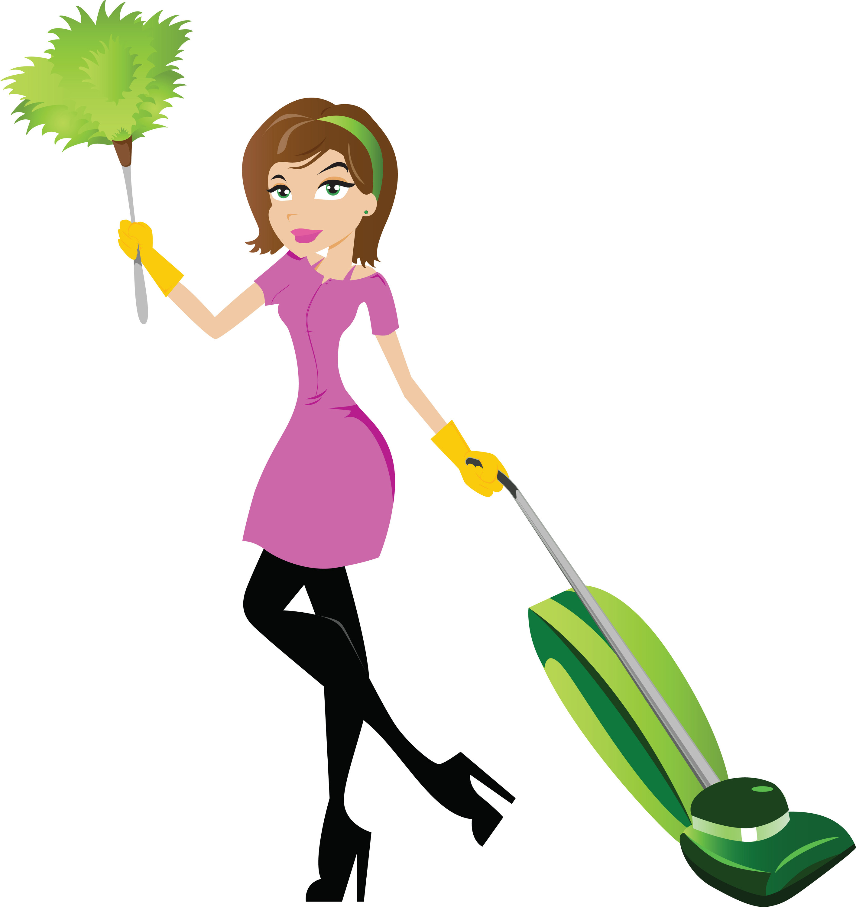 Cartoon Cleaning Lady Kid Png Image Clipart