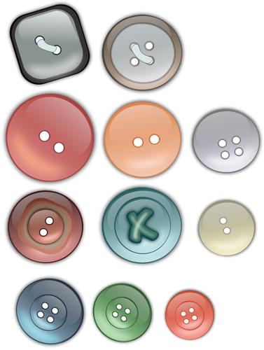 Of Selection Of Clothing Buttons Clipart