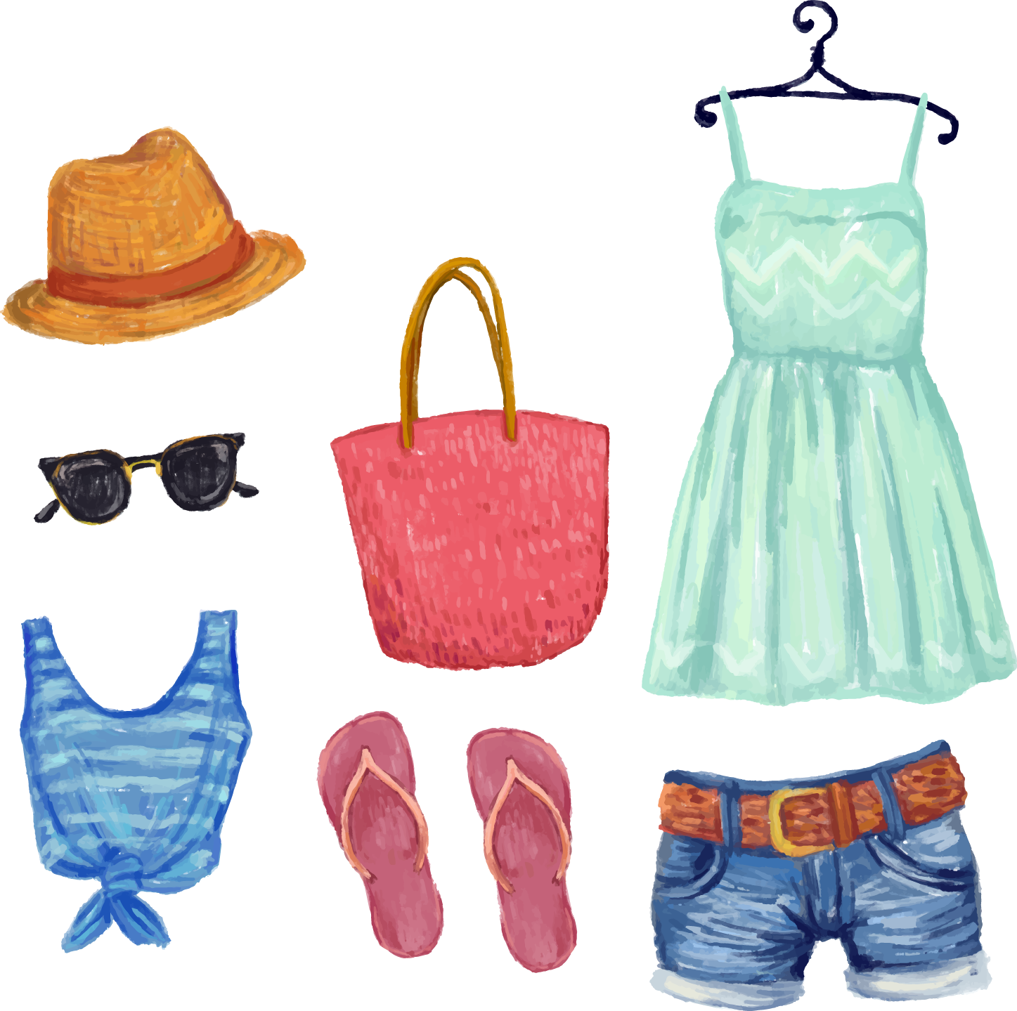 Скопировать вещи. Одежда рисунок. Летняя одежда мультяшная. Рисунки одежды для срисовки. Нарисовать летнюю одежду.