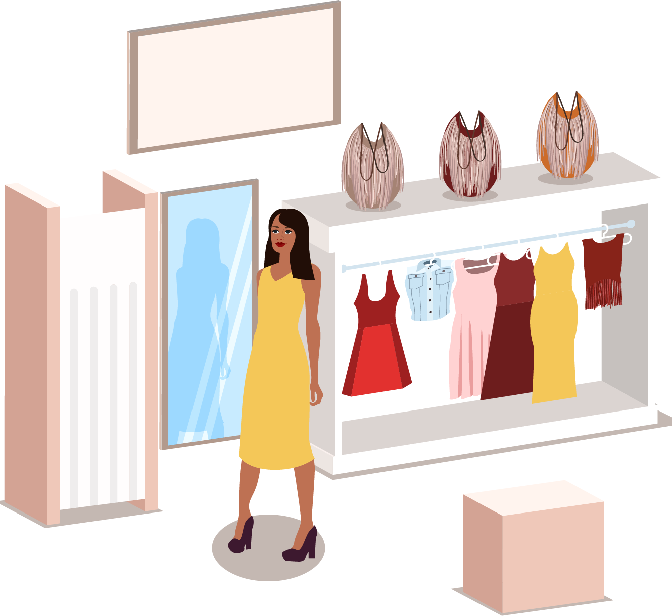 Women'S Euclidean Vector Clothing Store Hand-Painted Clipart