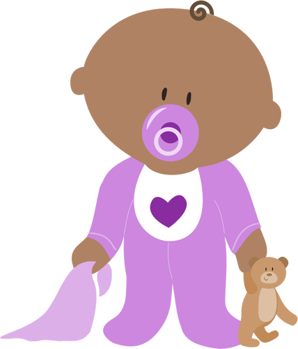 Image Of Baby In Purple Clothing Clipart