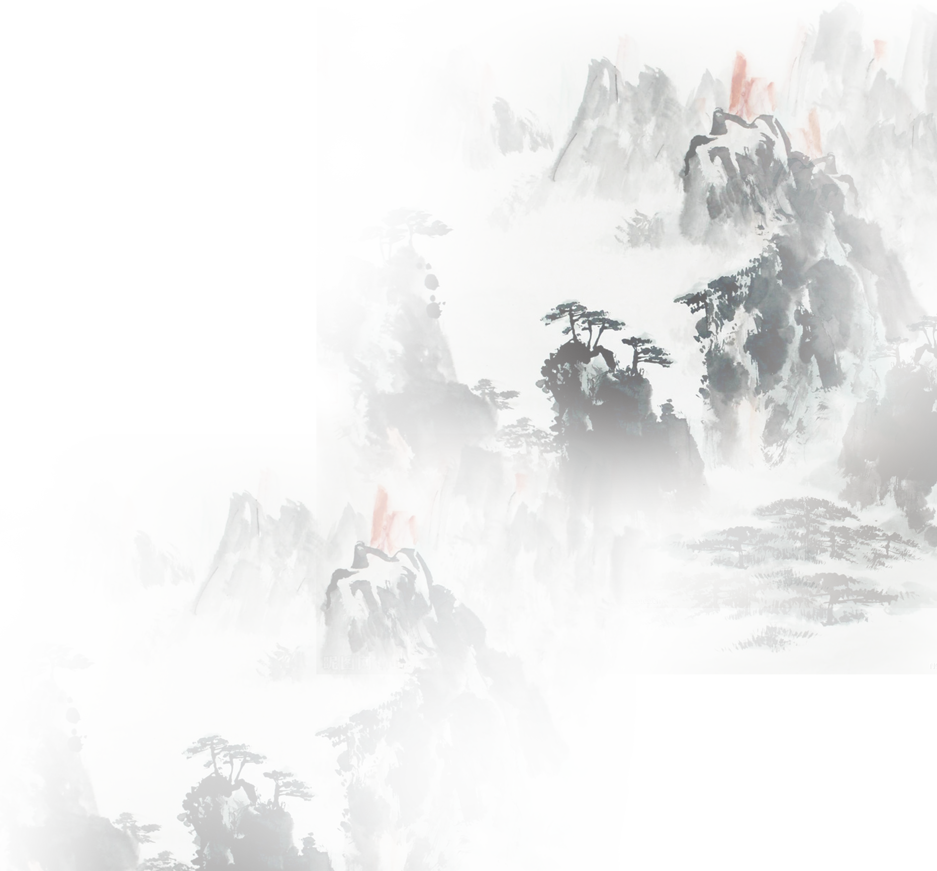 Mountain Feng Chinese Of Chinoiserie Effect Painting Clipart