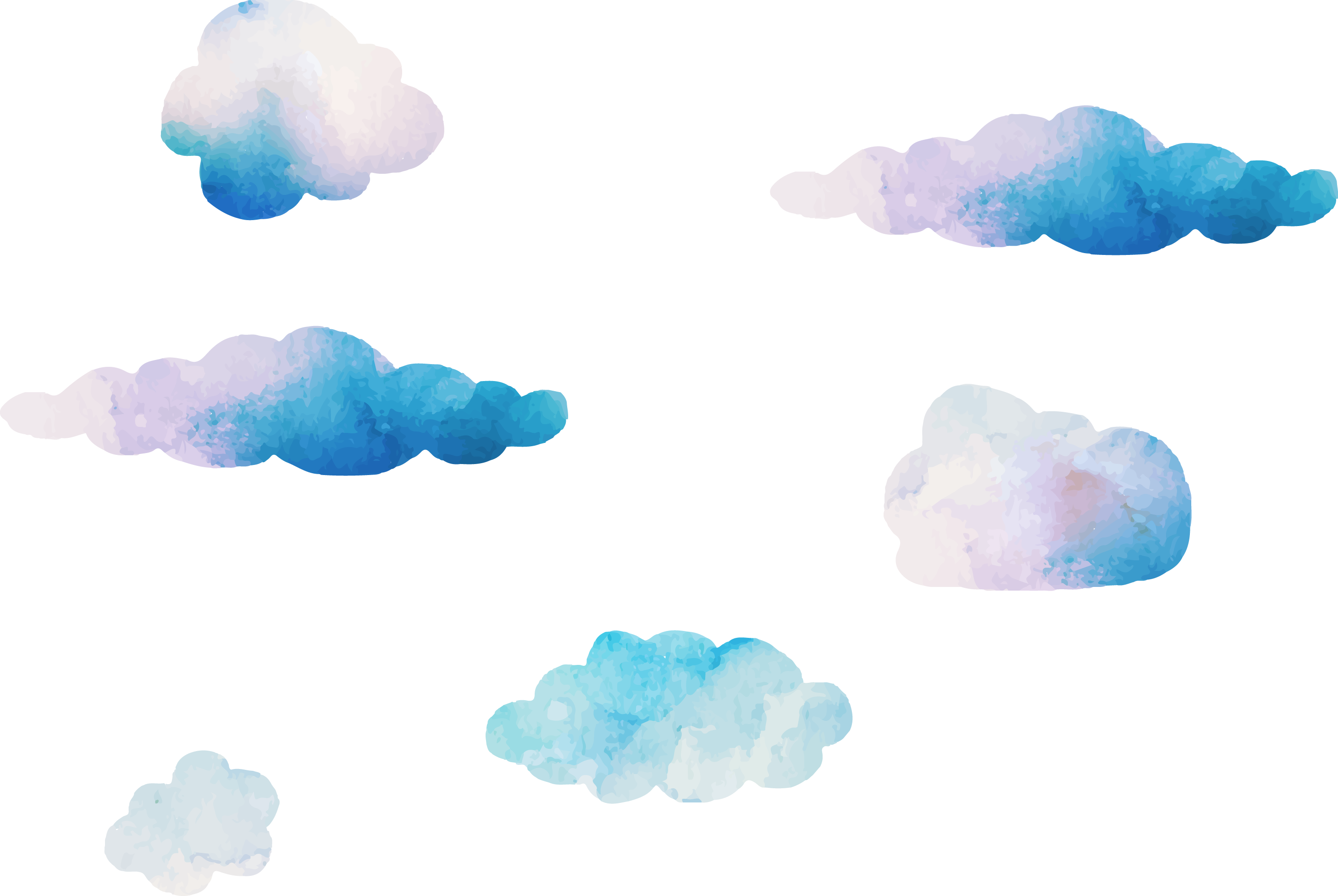 Blue Vector Clouds Wallpaper Sky Watercolor Computer Clipart