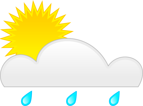 Pastel Colored Symbol For Sunny With Rain Clipart