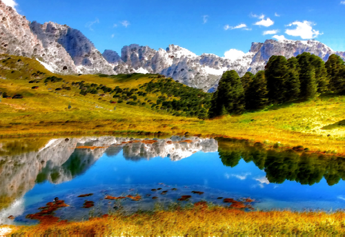 Surreal Italian Alps Clipart