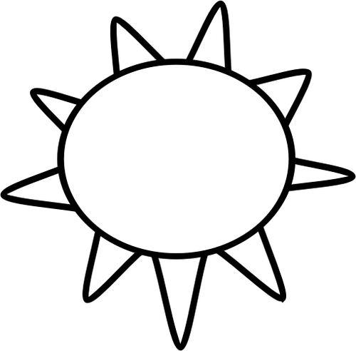 Black And White Symbol For Sunny Sky Clipart