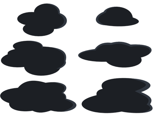 Dark Grey Clouds Set Clipart