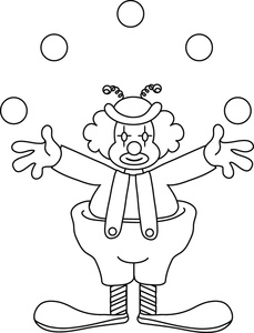 Clown Image Clown Juggling Coloring Page Clipart