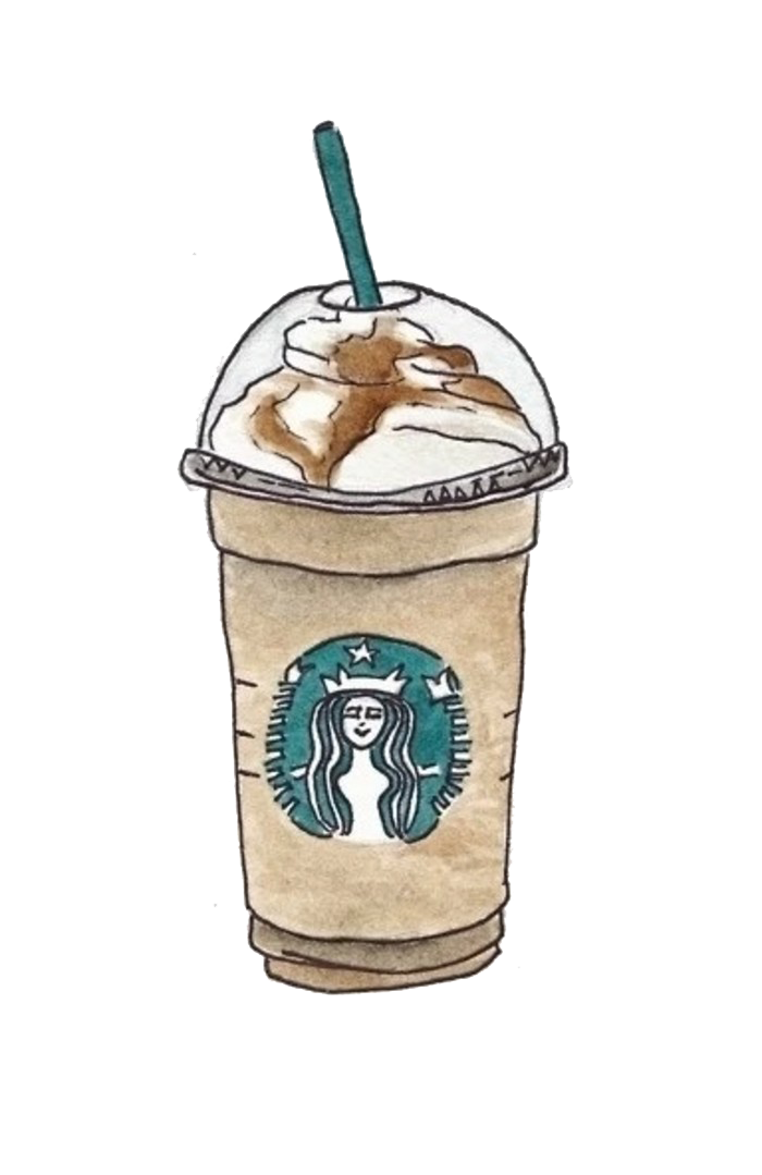 Coffee Drink Starbucks Cafe Drawing Hand-Painted Clipart