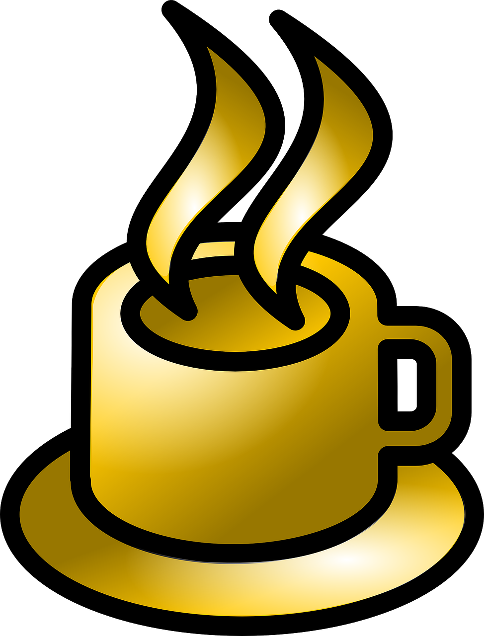 Tea Coffee Cafe Golden Cup Free HQ Image Clipart