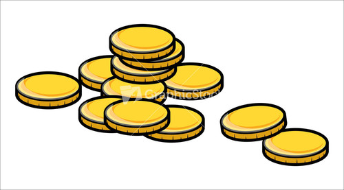 Cartoon Gold Coins Vector Illustration Stock Image Clipart