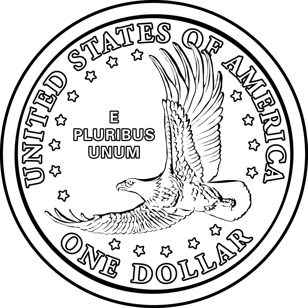 Монета доллар вектор