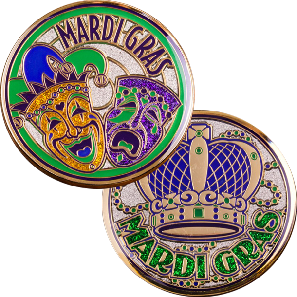 Mardi Orleans Doubloon Challenge Gras Coin Clipart