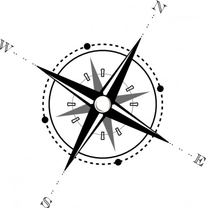 Compass Black And Whitepass Vector In Open Clipart