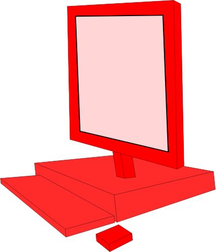 Red Desktop Computer Configuration Clipart