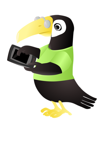 Toucan With Tablet Clipart