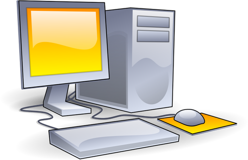 Color Old Style Computer Clipart