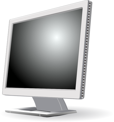 Grayscale Computer Flat Display Clipart