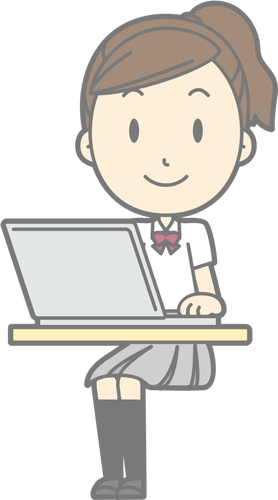 Lady Computer User Clipart
