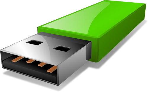 Of Portable Green Usb Flash Drive Clipart