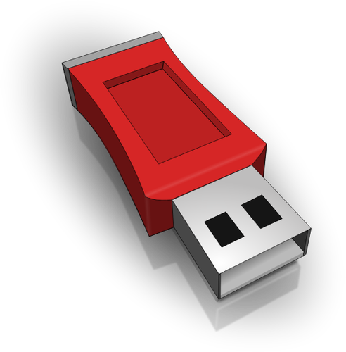 3D Of Red Usb Stick Clipart