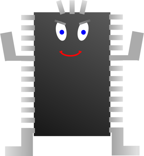 Computer Processor Character Clipart