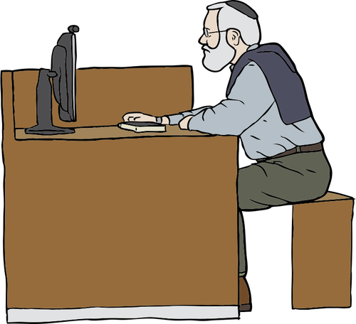 Man Working On Computer Clipart