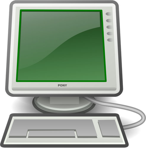 Pony Green Desktop Computer Clipart