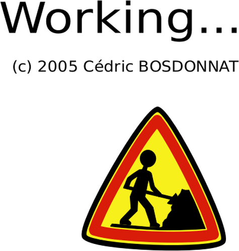 Of Working Sign For A Computer Process Clipart