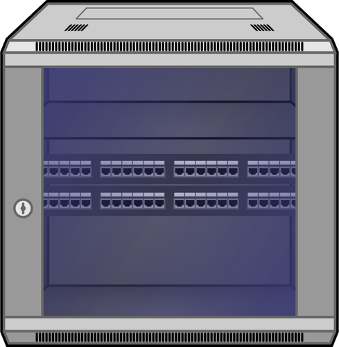 Wall-Mounted Network Rack Clipart