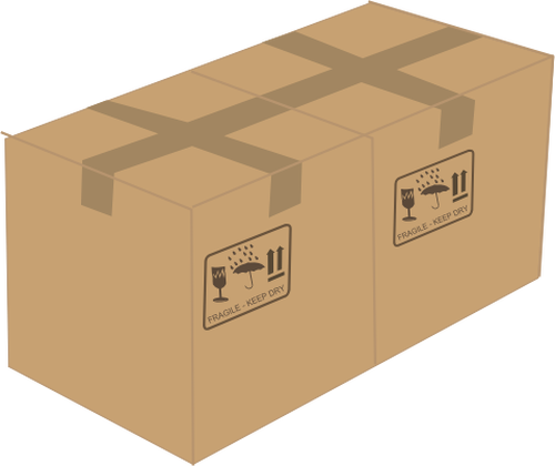Of 2 Sealed Cardboard Boxes Next To Each Other Clipart